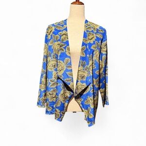 Floral Blue and Gold Women's Jacket